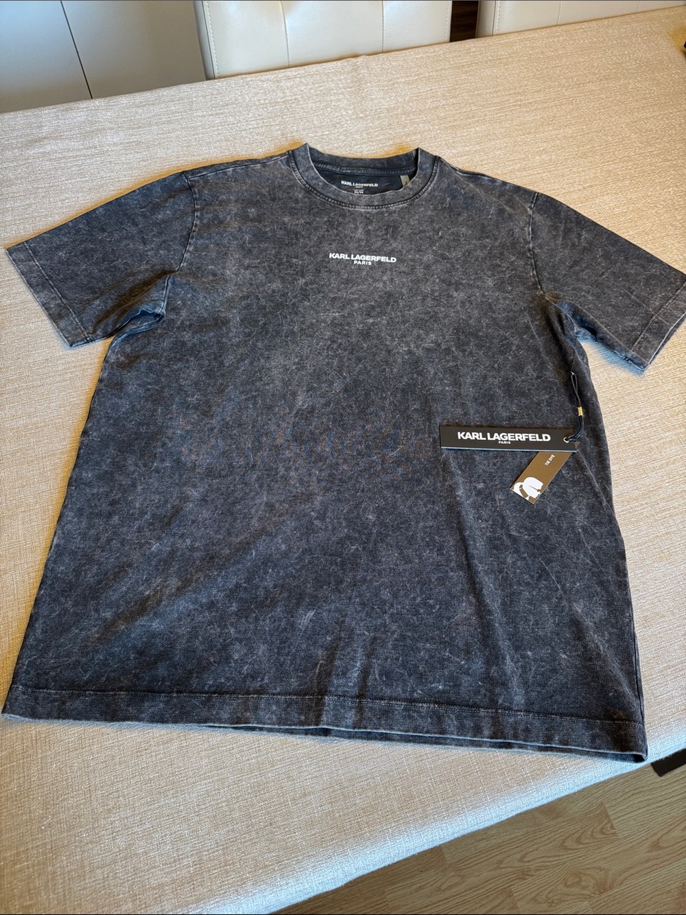 Karl Lagerfeld-NWT / Men’s M Tye Dye Washed Black Short-Sleeve Logo Tee